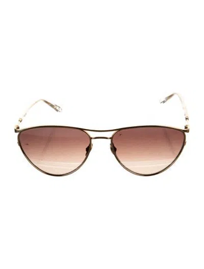 Pre-owned Krewe Aviator Gradient Sunglasses In Gold