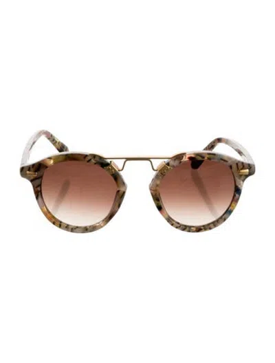 Pre-owned Krewe Round Gradient Sunglasses In Neutrals