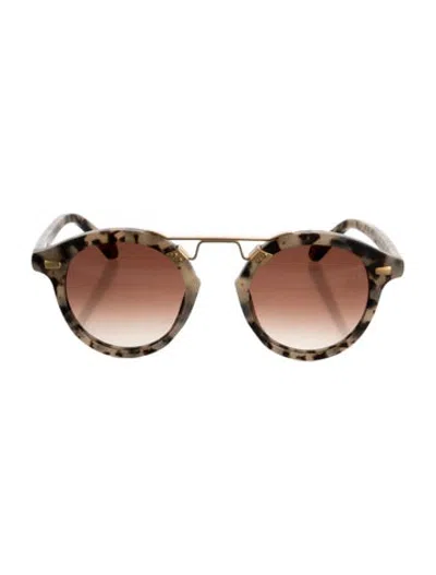 Pre-owned Krewe Round Gradient Sunglasses In Neutrals