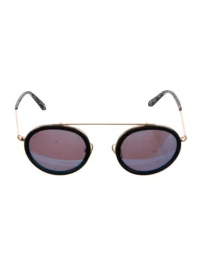 Pre-owned Krewe Round Tinted Sunglasses In Black/gold
