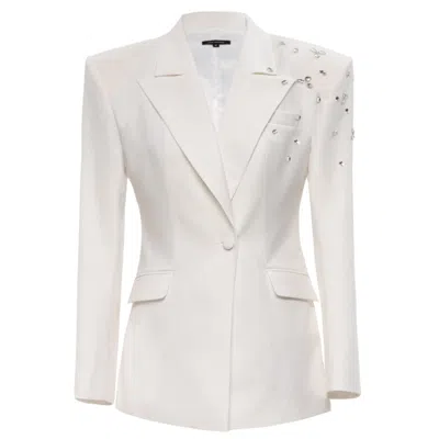 Kris Marán Crystal Decorated Blazer | Ecru In Beige