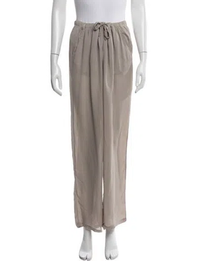Pre-owned Kristensen Du Nord Silk Wide Leg Pants In Neutrals