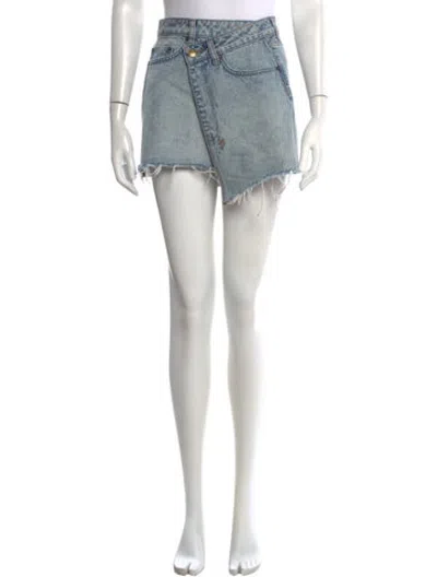 Pre-owned Ksubi Distressed Accents Mini Skirt In Blue