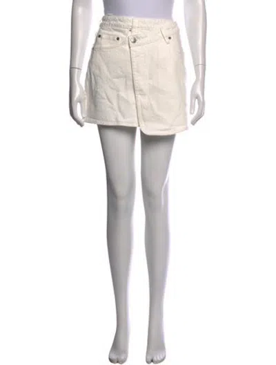 Pre-owned Ksubi Raw-edge Trim Mini Skirt In Grey