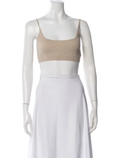 Pre-owned Ksubi Scoop Neck Sleeveless Crop Top In Neutrals
