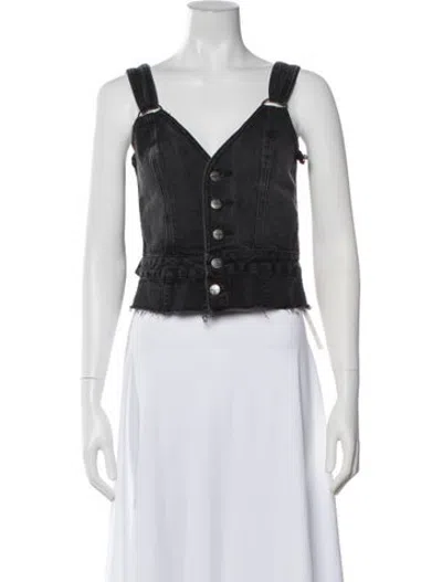 Pre-owned Ksubi V-neck Sleeveless Top In Black