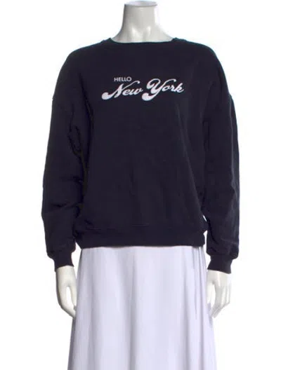 Pre-owned Kule Graphic Print Crew Neck Sweatshirt In Blue