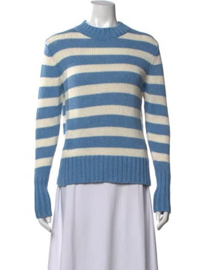 Pre-owned Kule Striped Crew Neck Sweater In Blue
