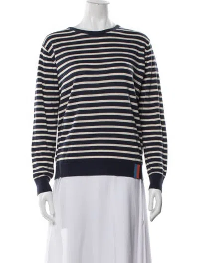 Pre-owned Kule Striped Crew Neck Sweater In Blue