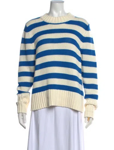 Pre-owned Kule Striped Crew Neck Sweater In Blue