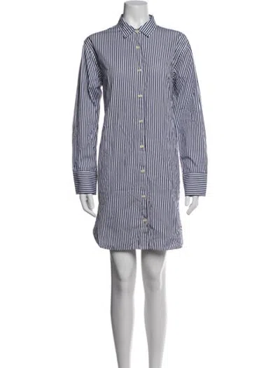 Pre-owned Kule Striped Knee-length Dress In White