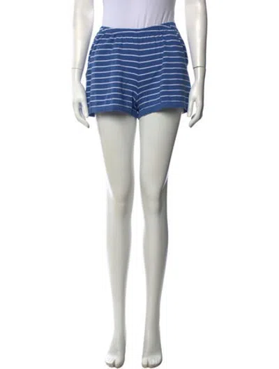 Pre-owned Kule Striped Mini Shorts In Blue