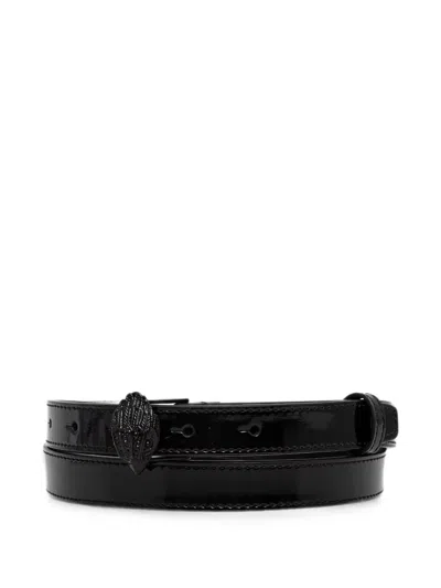 Kurt Geiger Eagle Patent-finish Belt In Black