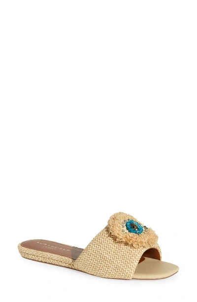 Kurt Geiger Eye Woven Slide Sandal In Beige