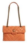 Kurt Geiger Kensington Quilted Leather Convertible Shoulder Bag In Rust/copper