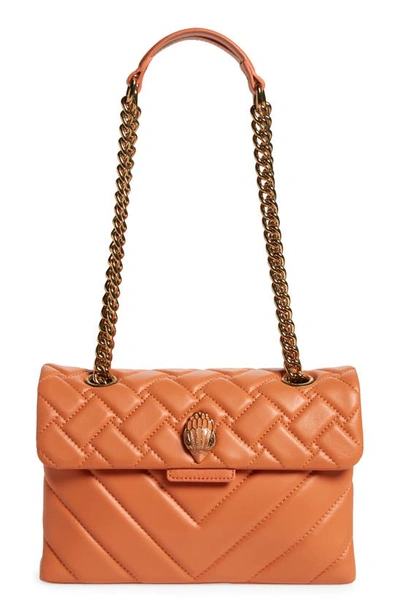 Kurt Geiger Kensington Quilted Leather Convertible Shoulder Bag In Rust/copper