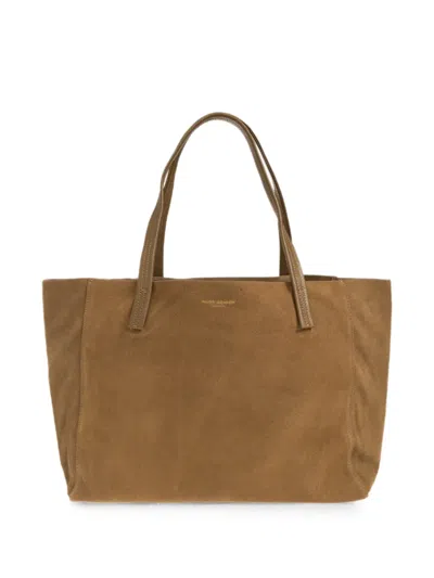 Kurt Geiger Large Violet Suede Tote Bag In Brown