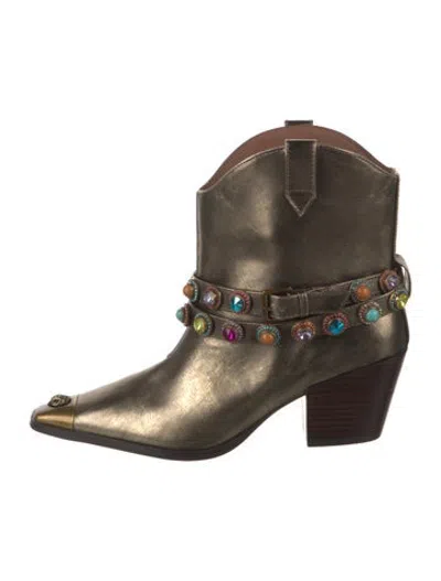 Pre-owned Kurt Geiger Leather Western Boots In Green