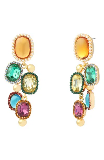 Kurt Geiger London Stone Chandelier Earrings In Multi