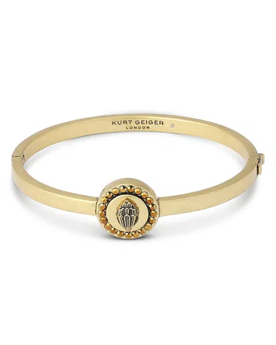 Kurt Geiger Mansion Signature Eagle Disc Bangle Bracelet In Gold