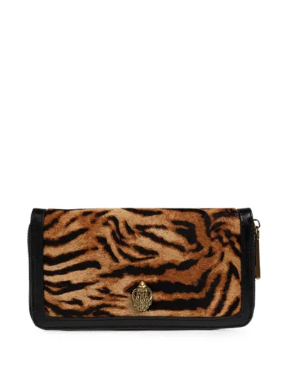Kurt Geiger Shoreditch Tiger-print Wallet In Animal Print