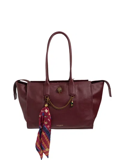 Kurt Geiger Sloane Shopper Leather Tote Bag In Burgundy