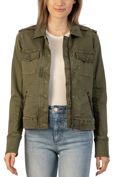 Kut From The Kloth Boxy Cargo Jacket In Tree