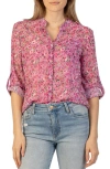 Kut From The Kloth Jasmine Chiffon Button-up Shirt In Potenza-lavender Wish/ Pink