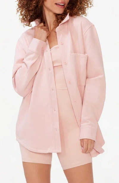 Kut/so High Pile Fleece Shacket In Pink