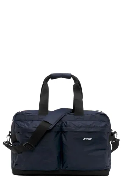 K-way Blue Depth Ardelu Lightweight Nylon Duffle Bag In Black
