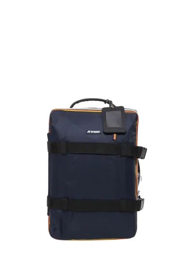K-way Compact Cabin Suitcase With Navy Blue Exterior And Accented Piping