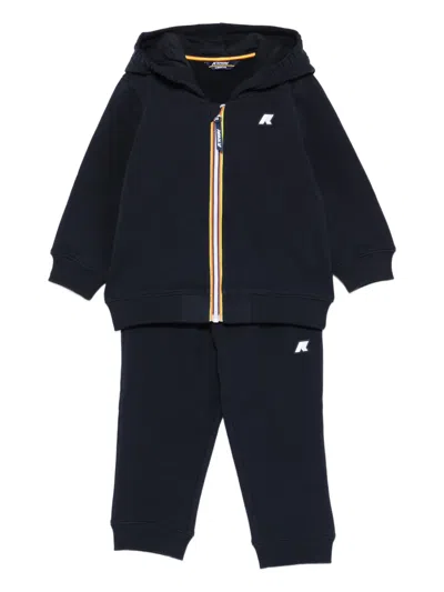 K-way Babies' Hooded Logo Tracksuit In Blue