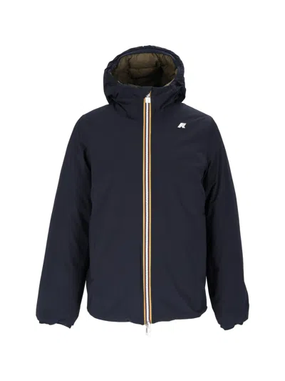 K-way Jack St Thermo Double Reversible Hooded Padded Down Jacket In Blue