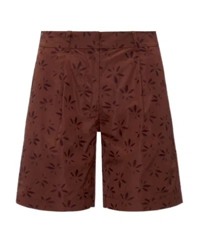 K-way Patterned Bermuda Shorts In Burgundy