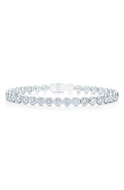 Kwiat 18k Gold Diamond Bezel Set Line Bracelet In Silver