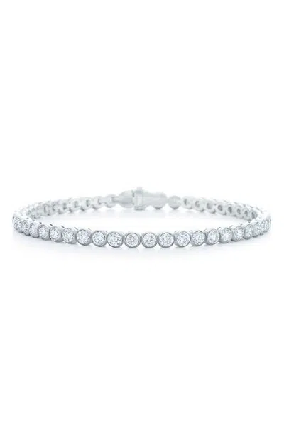 Kwiat 18k Gold Diamond Bezel Set Line Bracelet In Silver