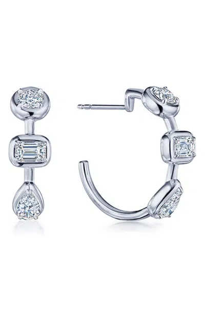 Kwiat 18k Gold Mixed Cut Diamond J-hoop Earrings In Silver