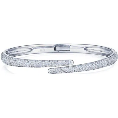Kwiat 18k Gold Pavé Diamond Bypass Bangle In Silver