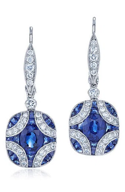Kwiat 18k Gold Sapphire & Diamond Drop Earrings In Blue