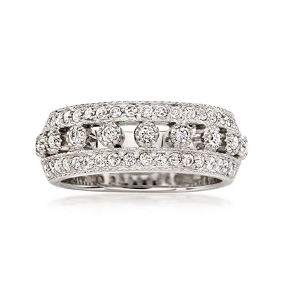 Pre-owned Kwiat C. 1990 Vintage  .90 Ct. T.w. Diamond Openwork Ring In 18kt Gold In Silver