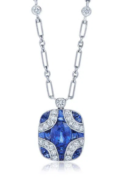Kwiat Sapphire & Diamond Pendant Necklace In Multi