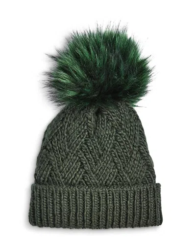 Kyi Kyi Faux Fur Pom-pom Hat In Green