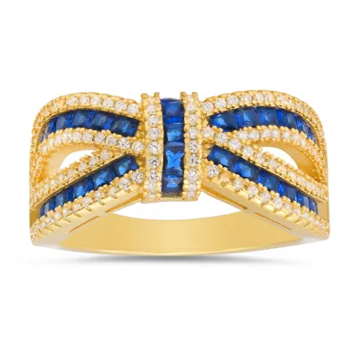 Kylie Harper Women's Gold Sapphire Love Knot Ring