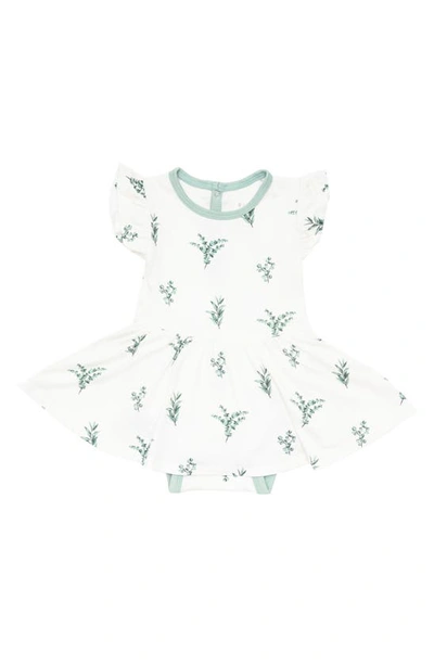 Kyte Baby Babies' Ruffle Skirted Bodysuit In Eucalyptus