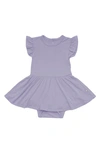 Kyte Baby Babies' Ruffle Skirted Bodysuit In Taro