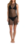 L'agence Angela Sheer Mesh Cover-up Dress In Black