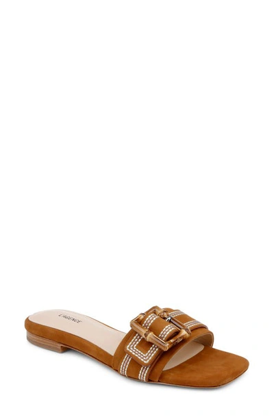 L Agence Aurelie Slide Sandal In Buckskin Nubuck