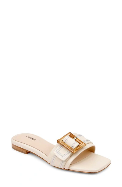 L Agence Aurelie Slide Sandal In Ecru