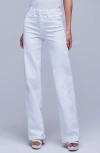 L Agence Clayton Wide Leg Jeans In White
