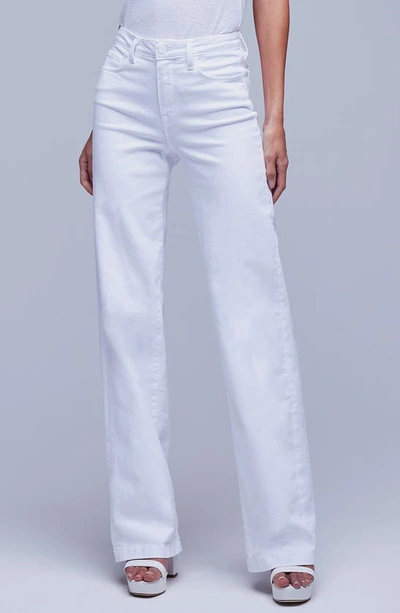 L Agence Clayton Wide Leg Jeans In Blanc